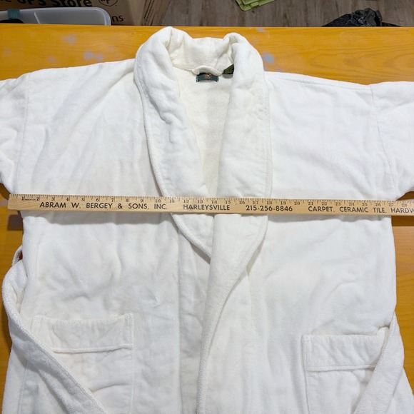 Club Room White 100% Cotton Terry Cloth Spa Robe One Size Heavyweight - Picture 7 of 8